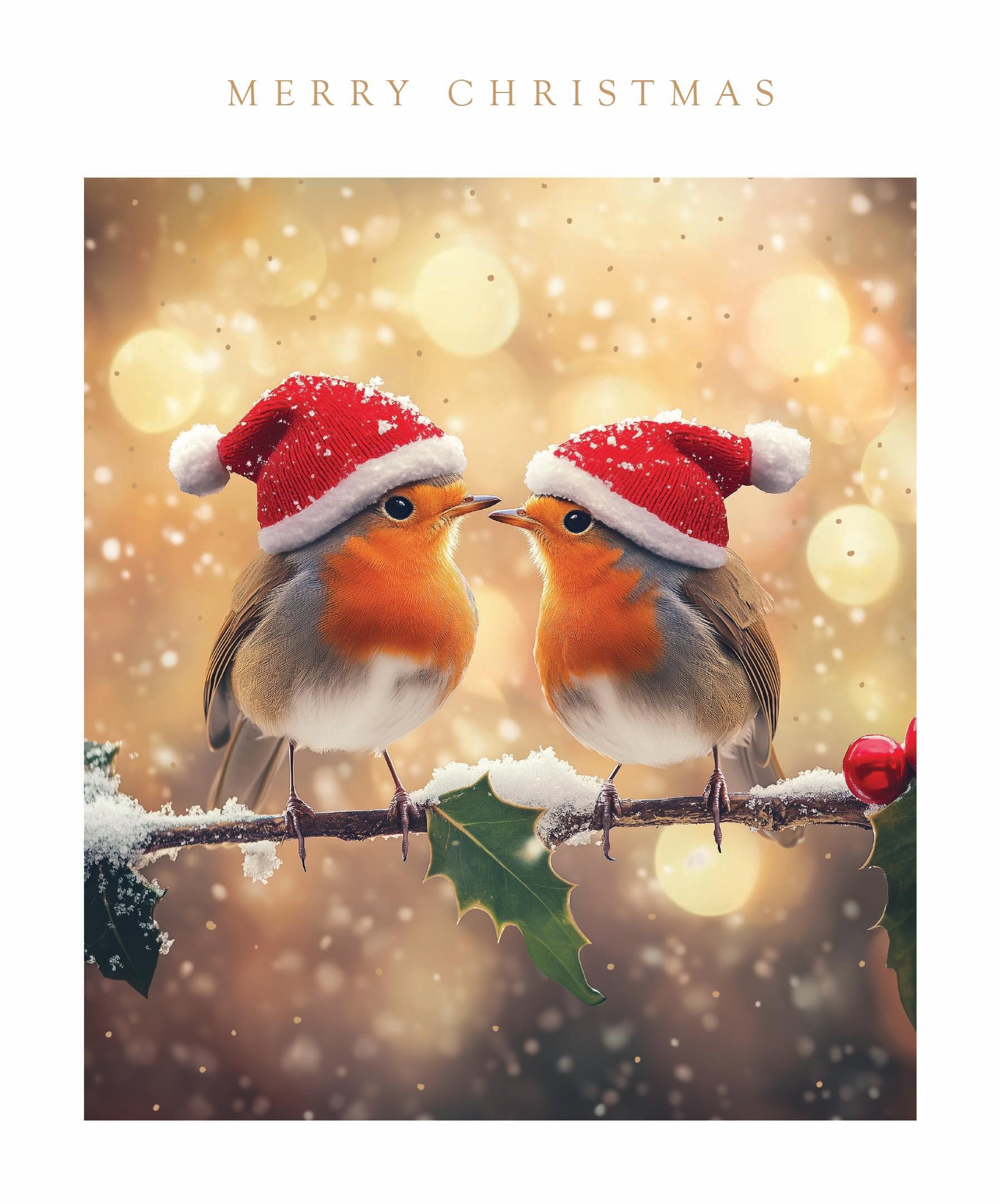 Festive Cute Animals Photographic Art Christmas & New Year Single Greeting Card - 185 x 155mm (7.2 x 6in) - Eco-Friendly & Recyclable