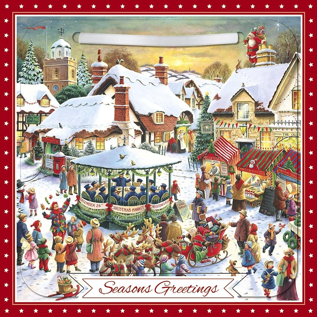 3D Lenticular Holographic Effect Classic Art Christmas Card +Detachable Keepsake