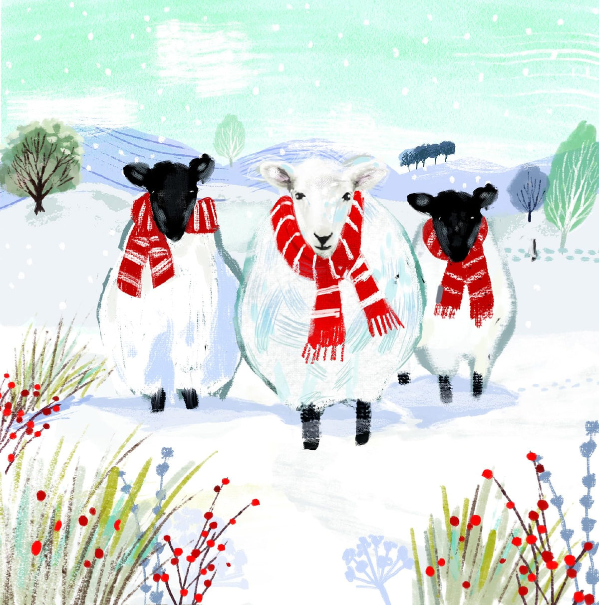 Ling Design Artisan Charity Christmas Cards ? Pack of 6 Square Xmas Cards with Envelopes ? Robins, Hares, Puffins, Hedgehog & Woodland Designs ? 40p Donated to UK Charities