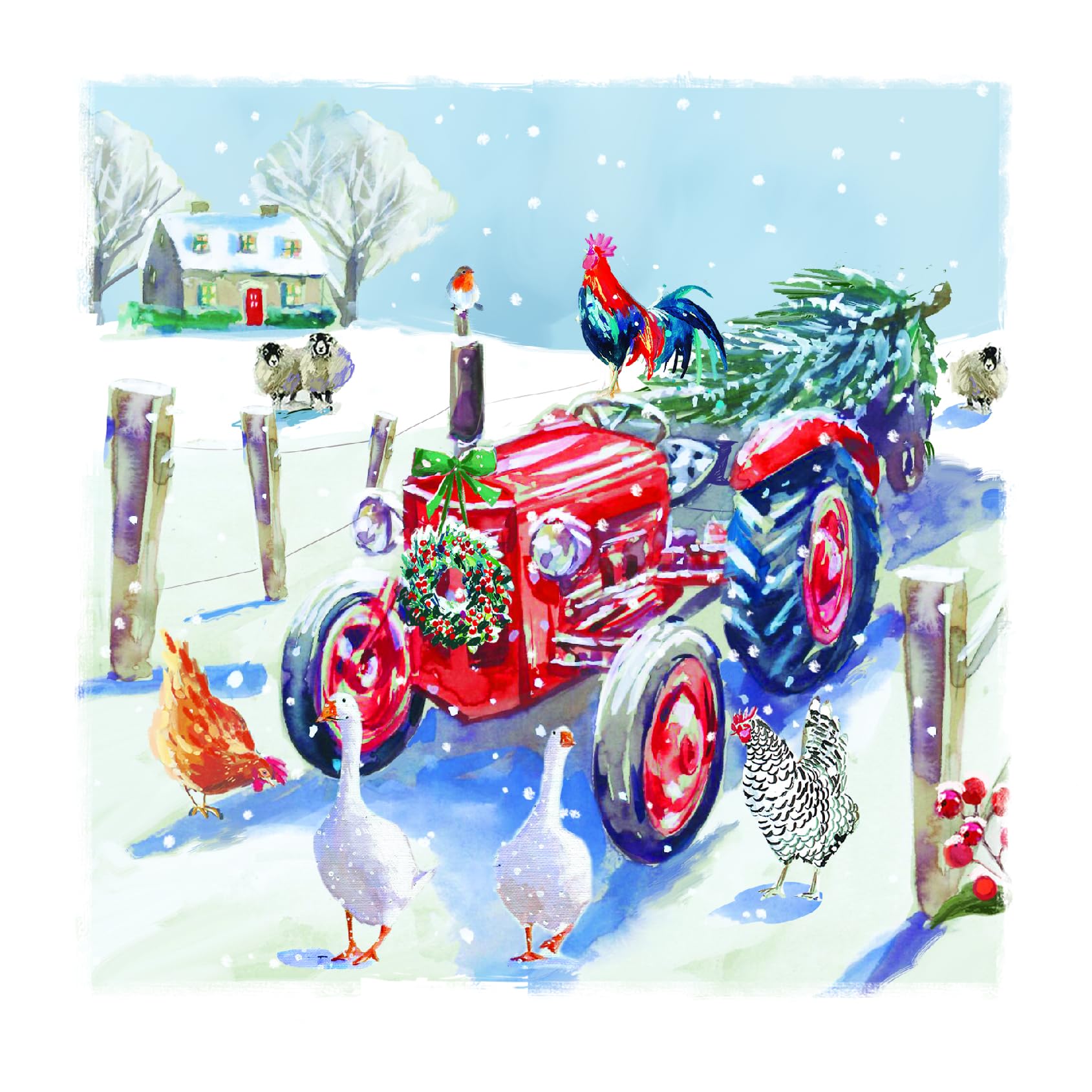 Wildlife Festive Art Ling Design Collection - Pack of 6 Charity Christmas Cards - Premium Board - Eco-Friendly By Ling Design