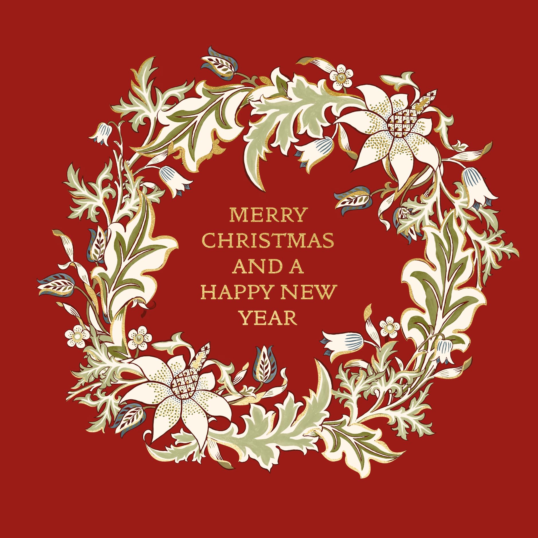 Strawberry Thief William Morris Arts Crafts 8 Christmas Card Wallet in 2 Designs