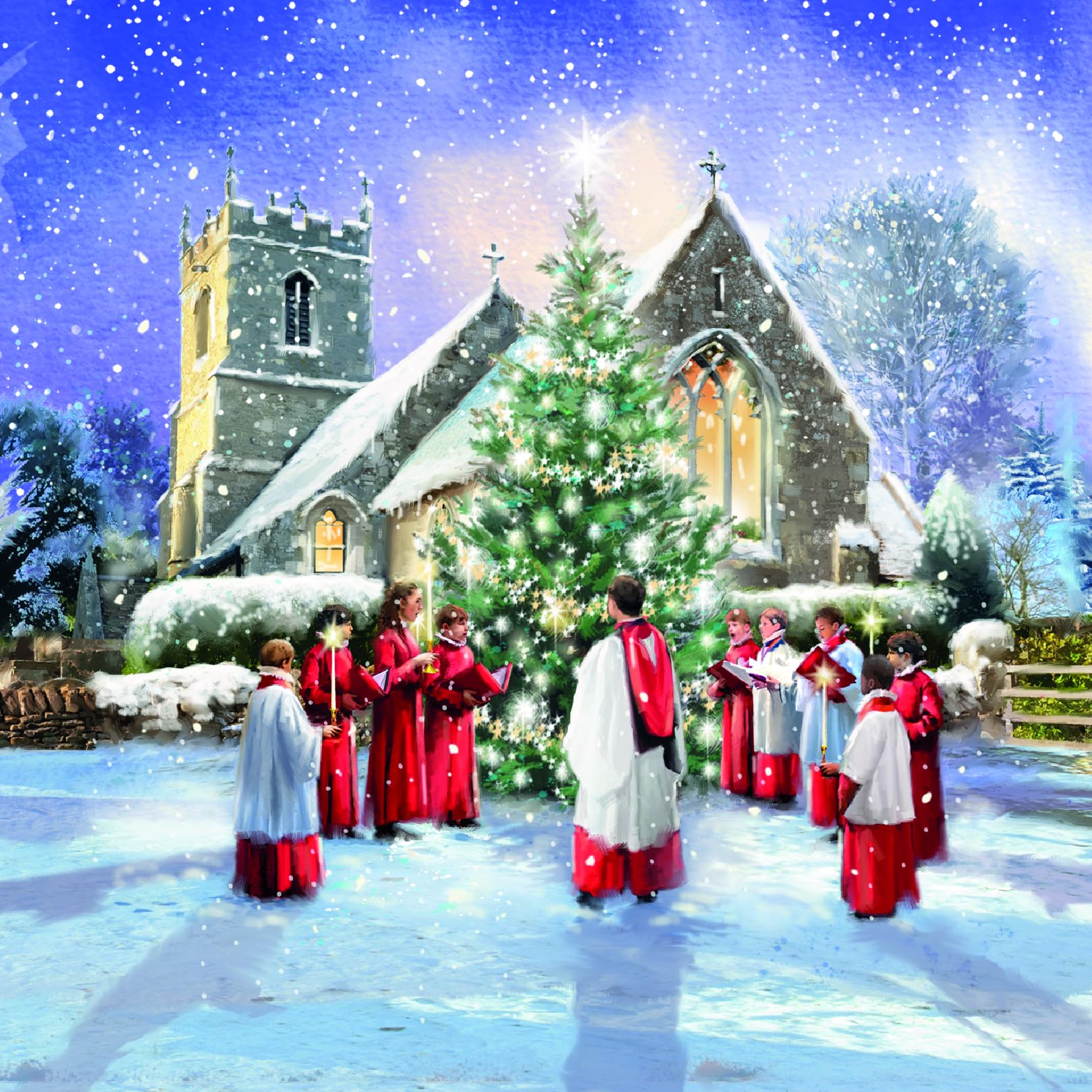 Traditional Religious Art Pack of 6 Charity Christmas Cards in 9 Designs - Premium Board - Eco-Friendly by Ling Design