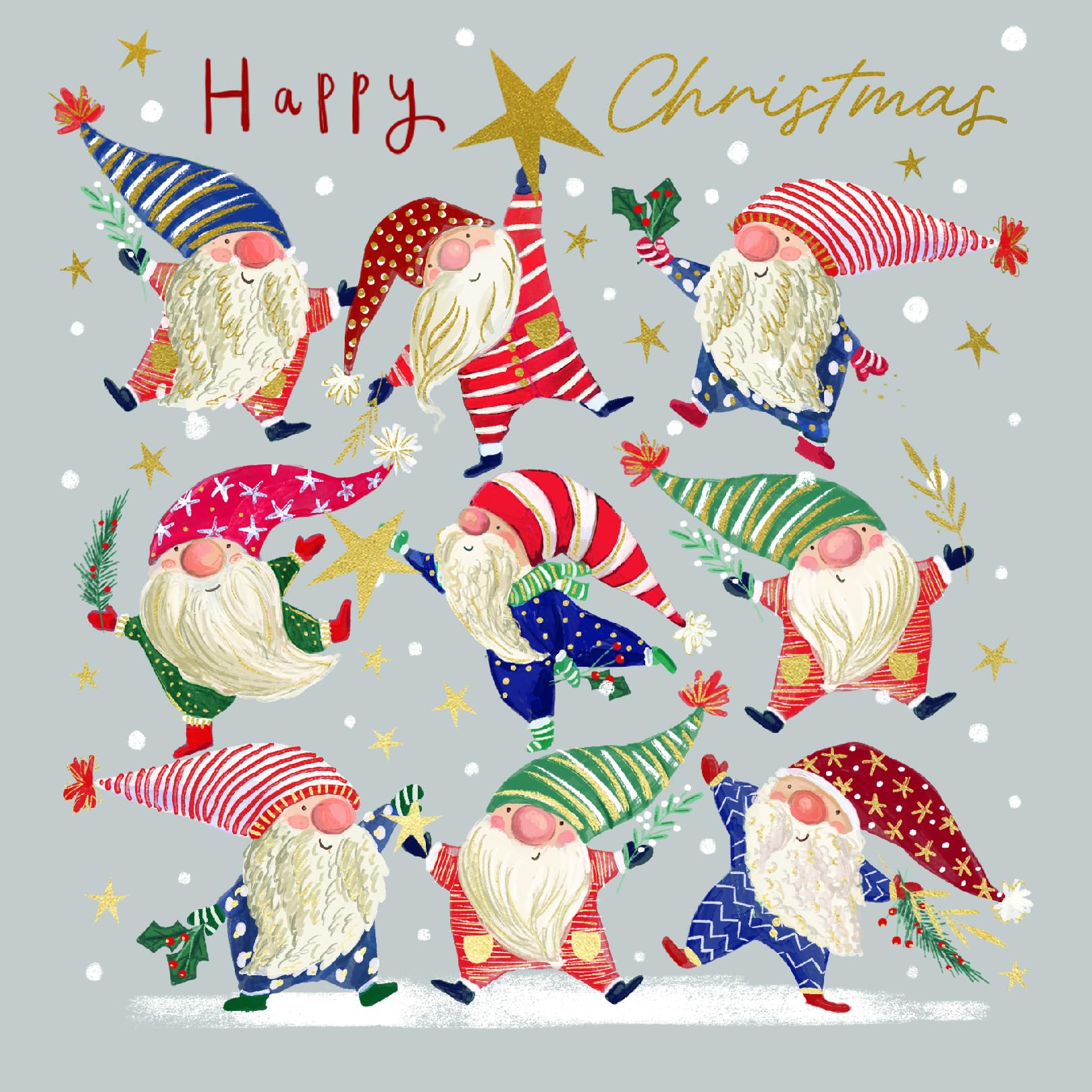 Contemporary Modern Festive Art Pack of 6 Charity Christmas Cards Selection - Premium Board - Eco-Friendly