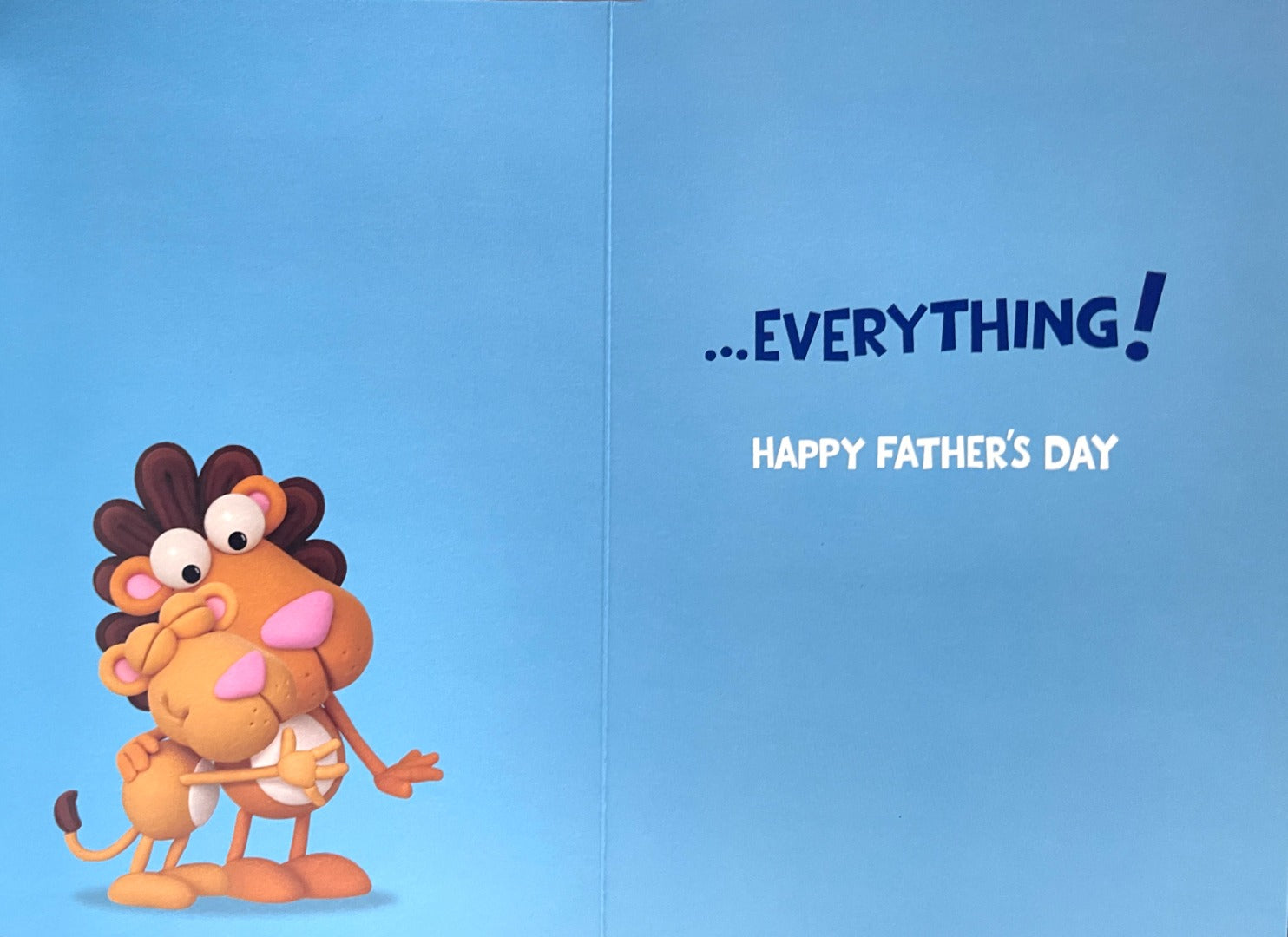 Cute Lion To My Stepdad Know What's Great About Having You Around?... Fun Father's Day Blue Foil UK Greetings Card
