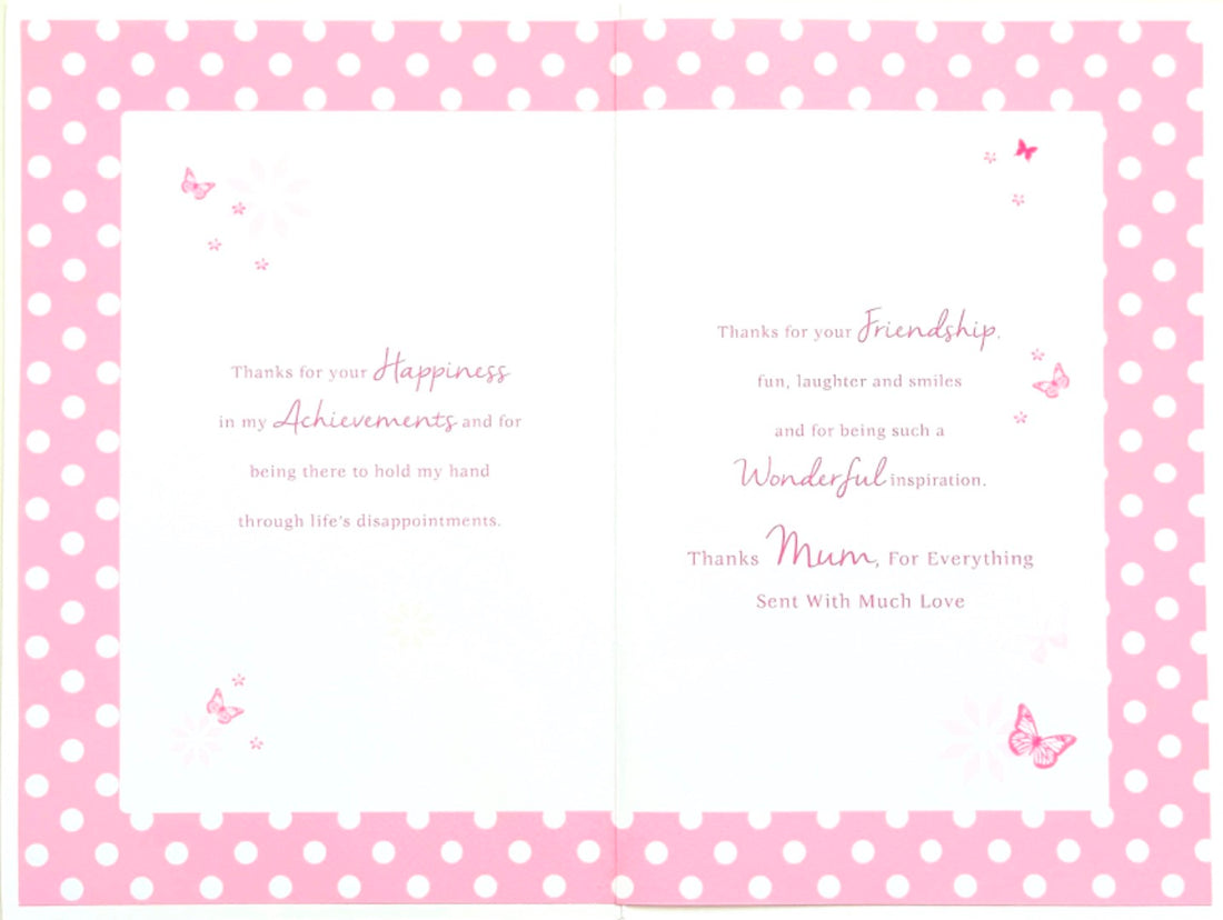 Sending Love and Thanks Mum Birthday Card - Beautiful Sentimental Verse - Daffodils and Butterfly Art