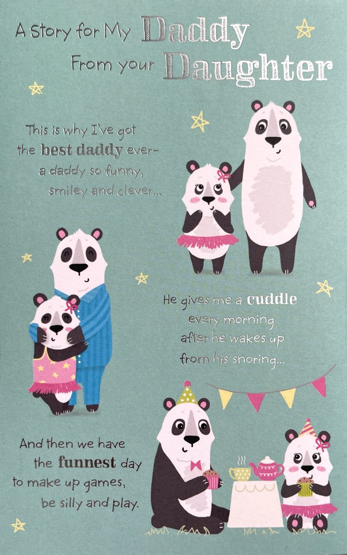 Story For My Daddy From Your Daughter - Father's Day Poem Cute Panda Greeting Card