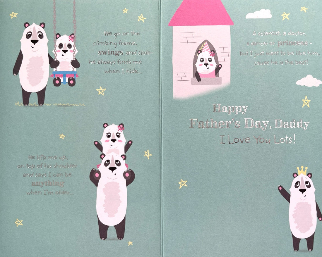 Story For My Daddy From Your Daughter - Father's Day Poem Cute Panda Greeting Card