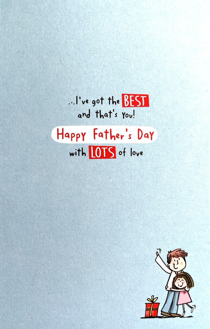 Great Dad From Lucky Daughter Father's Day Greeting Card - Cute Fun Illustrations