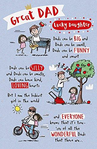 Great Dad From Lucky Daughter Father's Day Greeting Card - Cute Fun Illustrations