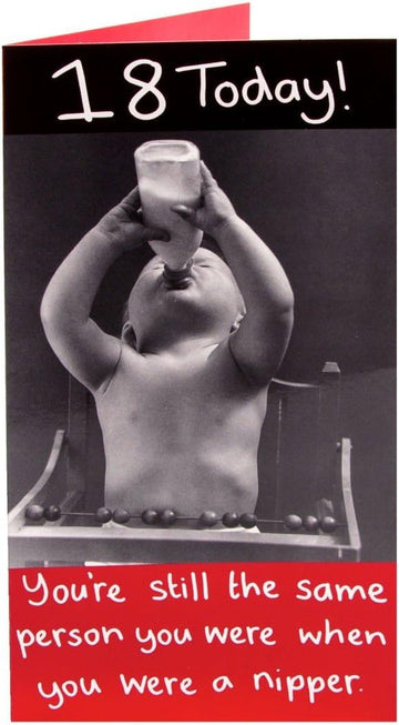 18 Today 18th Birthday Card Nipper Milk Changed To Beer Drink Bottles Funny Humour