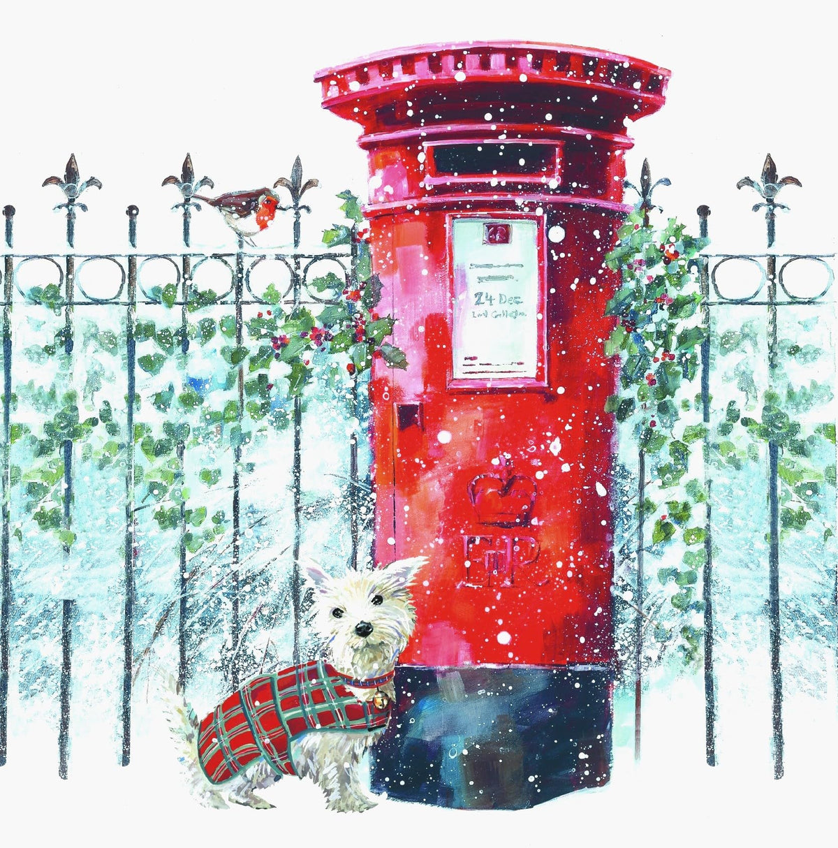 Ling Design Vintage Charity Christmas Cards - Pack of 6 Square Xmas Cards with Envelopes - Robin, St Paul's, Santa's Sleigh, Snowman & Skating Designs - 40p Donated to UK Charities