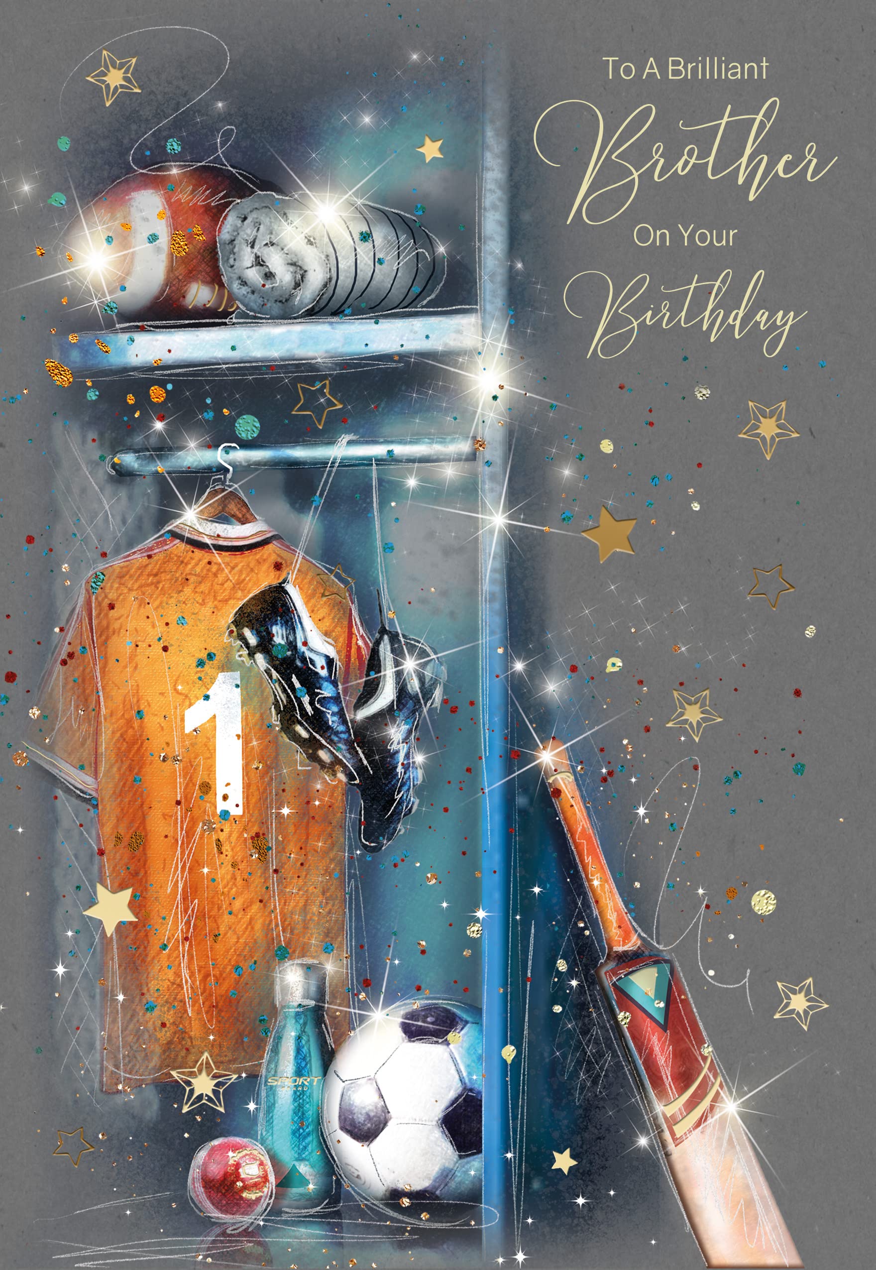 To a Brilliant Brother on your Birthday - Sports Enthusiast Elegant Greeting Card