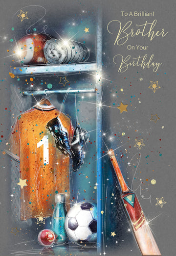 To a Brilliant Brother on your Birthday - Sports Enthusiast Elegant Greeting Card