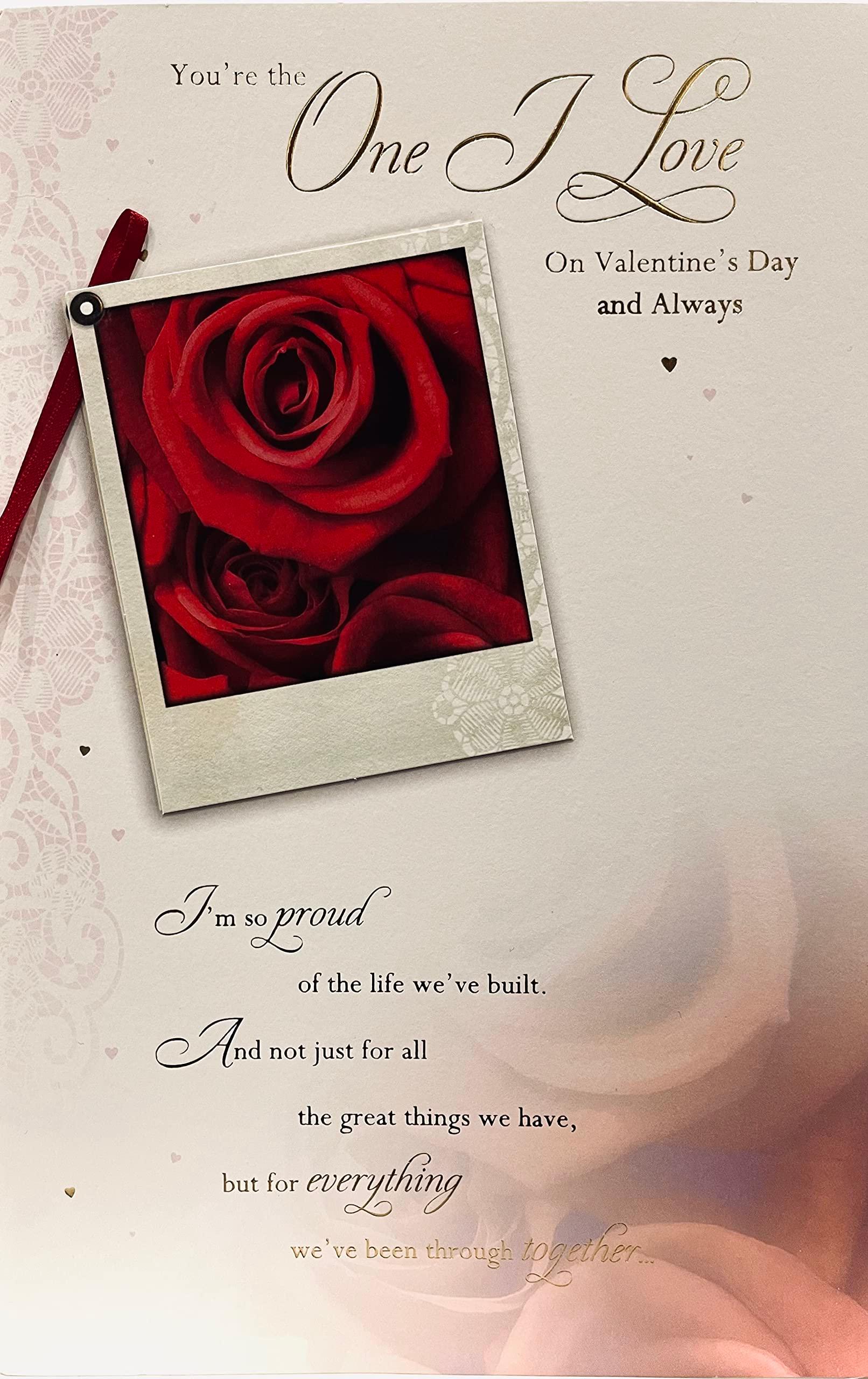 You're the One I Love on Valentines Day and Always Rose Captured in Time UK Greetings Card