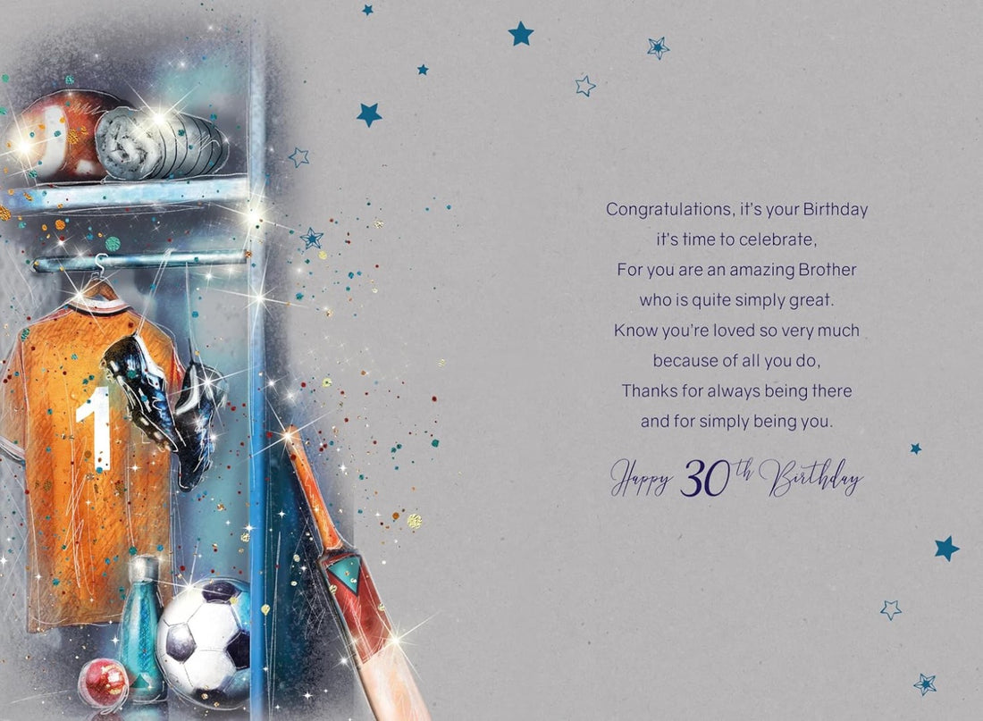 To a Special Brother on Your 30th Milestone Birthday Lovely Versed Greeting Card