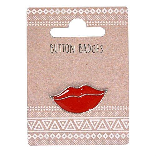 Metal Enamel Pin Button Badge Gift - Red Lips / Smile