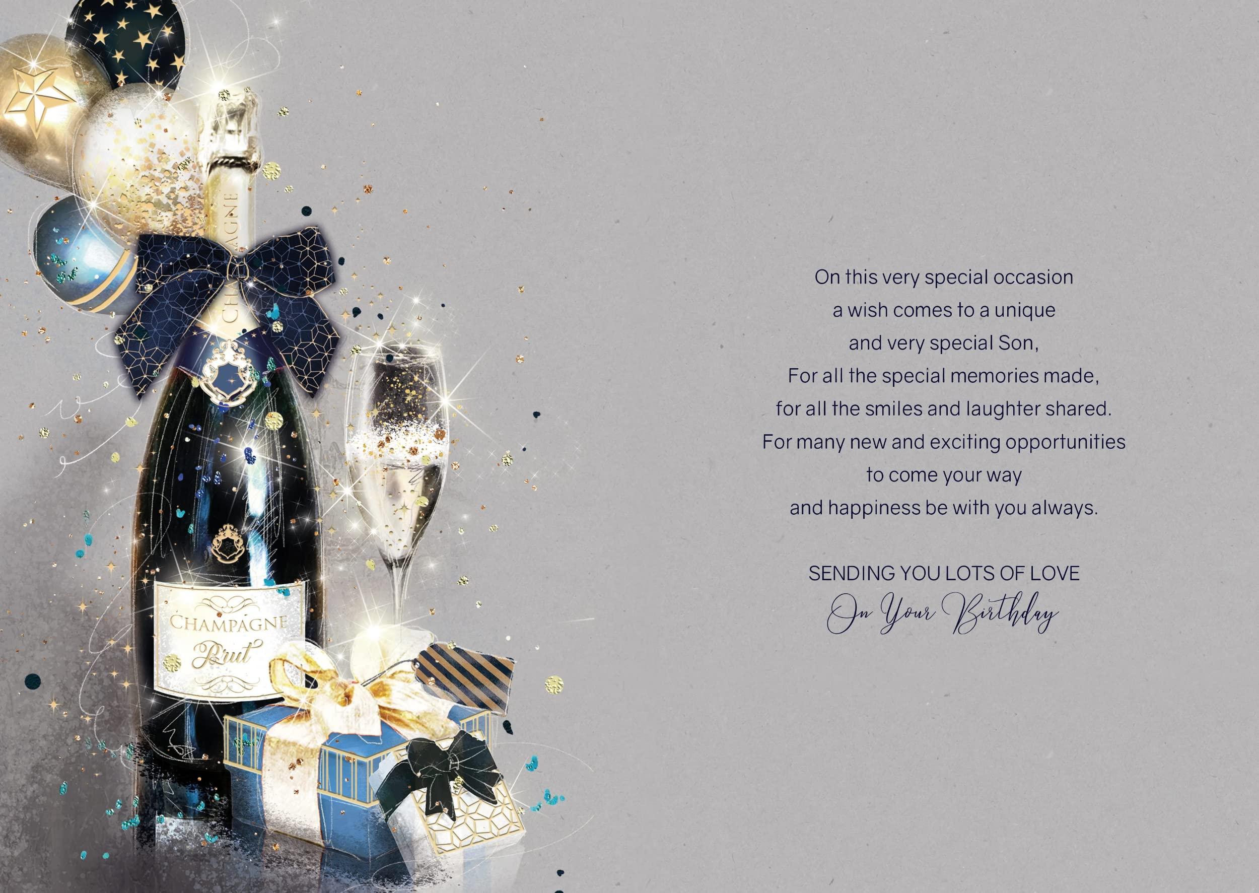 To a Special Son on your Birthday Elegant Card with Gold Envelope & Foil Detail