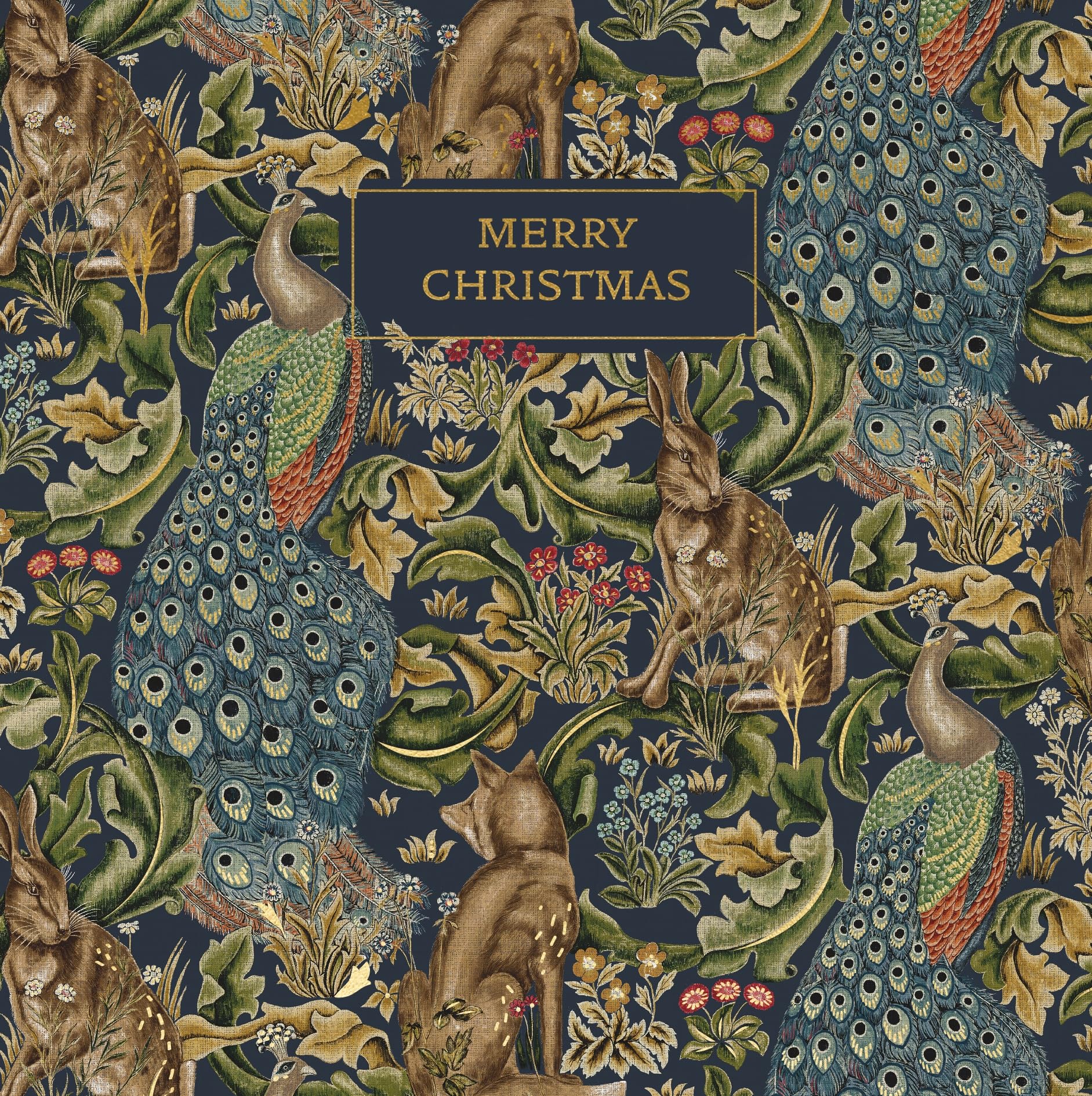 Wild Forest William Morris - Festive Arts & Crafts 8 Christmas Cards in 2 Designs