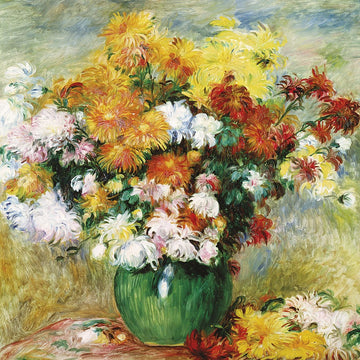 Bouquet of Chrysanthemums by Pierre Auguste Renoir Blank Greeting Card