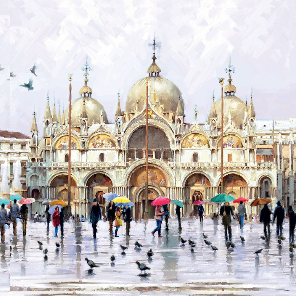 Basilica St Marks Square, Venice Blank Fine Art Print Greeting Card for Any Occasion