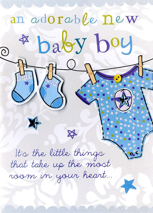 An Adorable New Baby Boy Greeting Card 