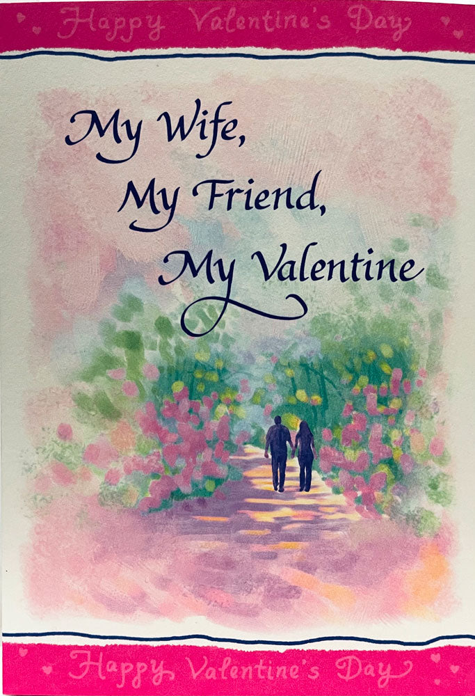 Blue Mountain Arts Special My Wife My Friend My Valentine Pink Artistic Card