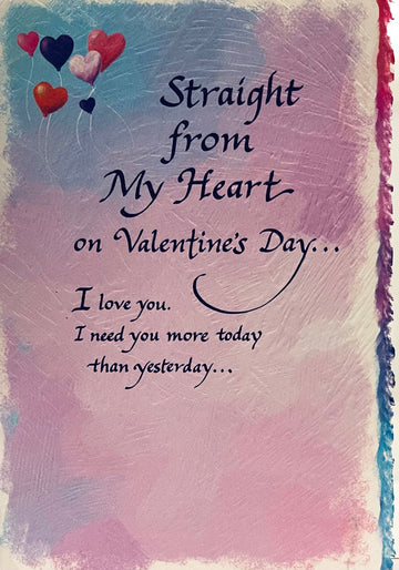 Blue Mountain Arts Special Straight from My Heart on Valentine's Day Pastel Color Card