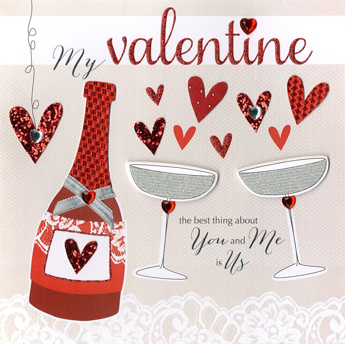 My Valentine Wine Glasses Special Luxury Second Nature Greeting Card