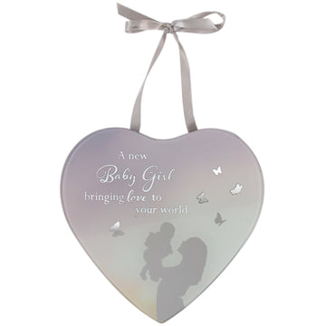 Reflections Of The Heart Baby Girl Mirror Glass Hanging Plaque