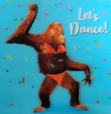 Dancing Orangutan in Bikini Lenticular 3D Holographic Greeting Card by Tracks Publishing