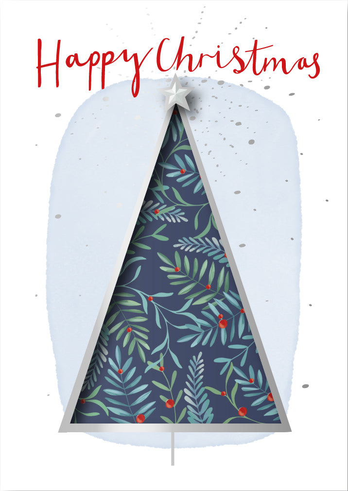 Star On The Tree  Luxury Handmade 3D Happy Christmas Greeting Card By Talking Pictures