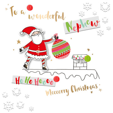 Wonderful Nephew Merry Christmas Santa Luxury Handmade 3D Greeting Card By Talking Pictures