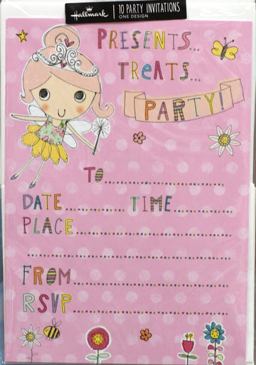 Presents Treats & Party Birthday Party Invites