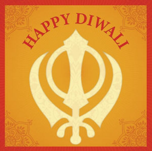 Happy Diwali Greeting Card Khanda - Sikh Festival