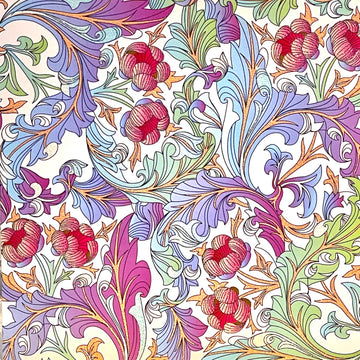 Vintage Floral Pattern Blank Luxury Card with Glitter Finish