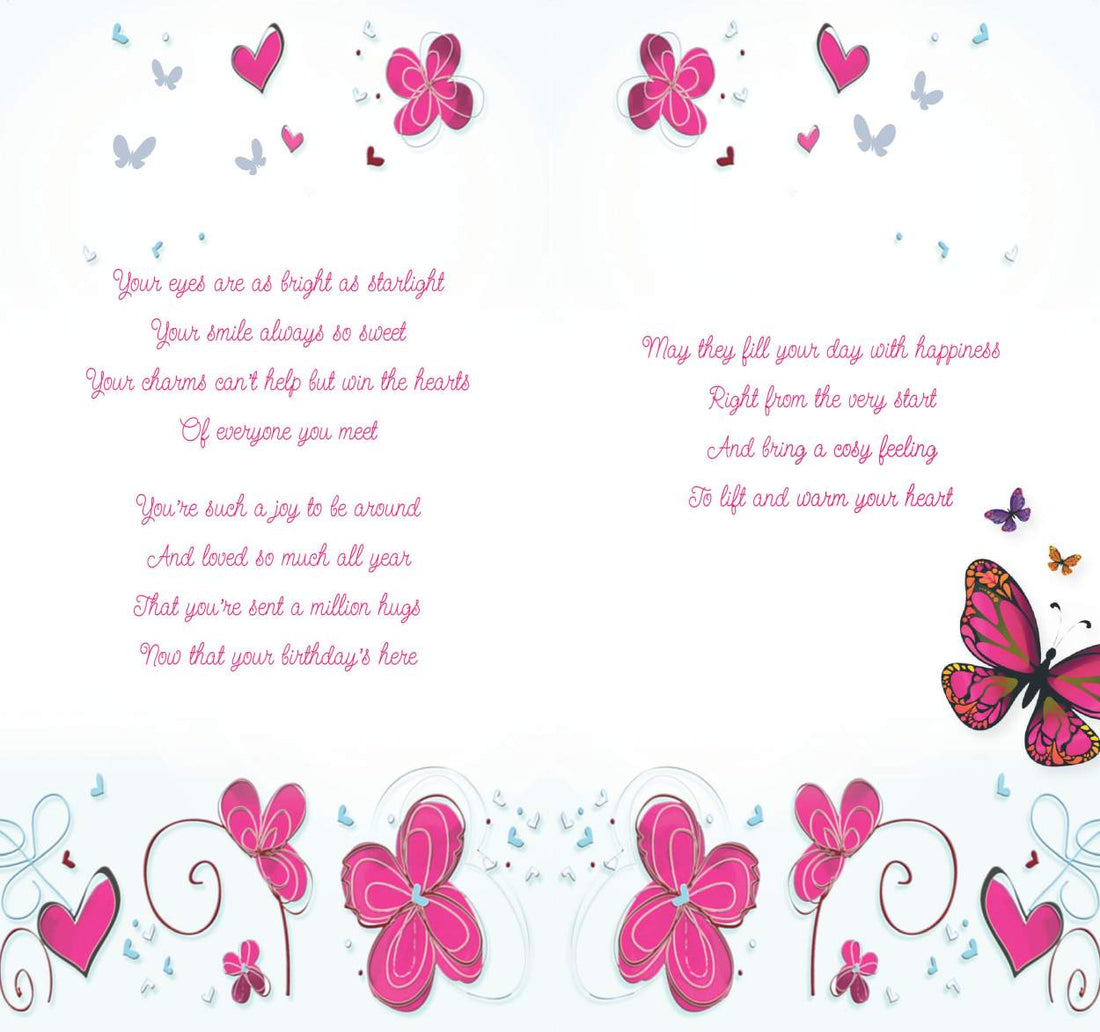 To A Lovely Great-Granddaughter on Your Birthday Card with Colour Insert & Lovely Verse - Warm Beautiful Words by Cardigan Cards