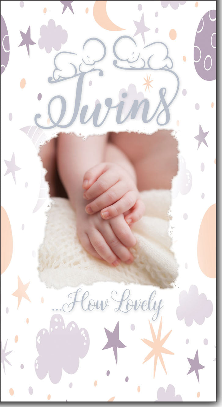 New Twins Birth How Lovely - New Born Congratulations Greeting Card