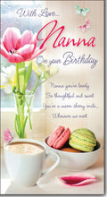 With Love Nanna on your Birthday Card with Colour Insert & Lovely Verse - Warm Beautiful Words by Cardigan Cards