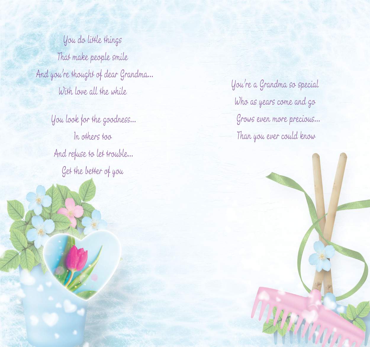 With Love Grandma on Your Birthday Card with Colour Insert & Lovely Verse - Warm Beautiful Words by Cardigan Cards