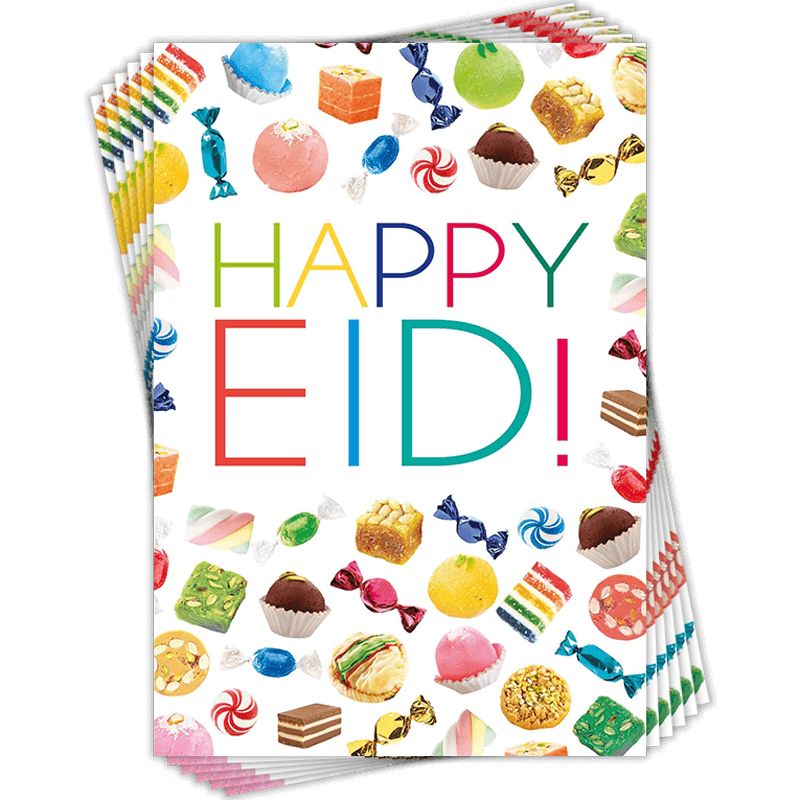 Happy Eid Sweet Treats Greeting Cards Multi Pack of 6 