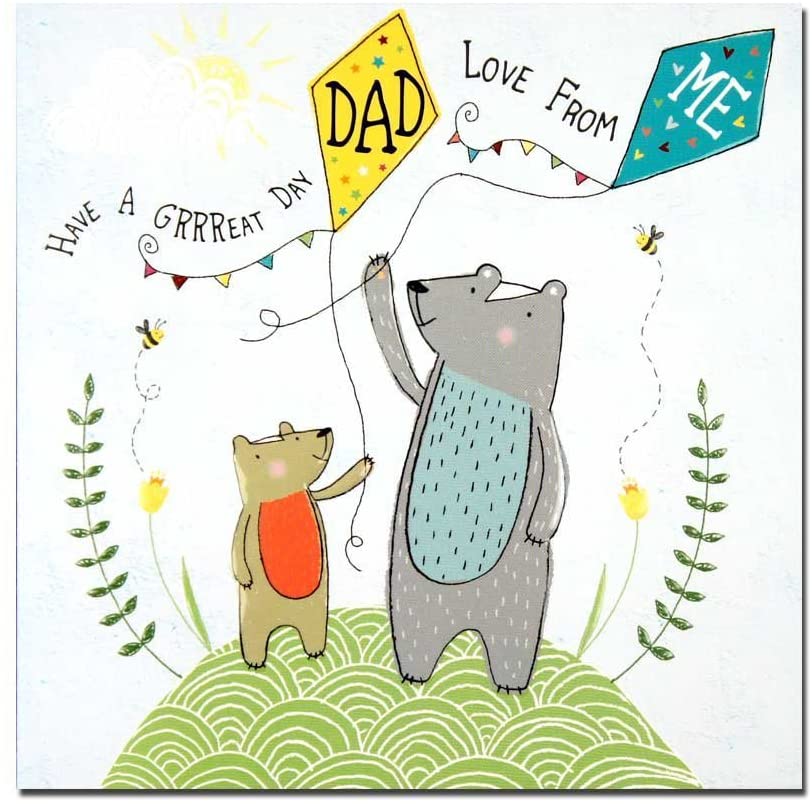 Second Nature Happy Father's Day Have A Great Day Dad Love From Me Bears with Kites Forest Friends Greeting Card