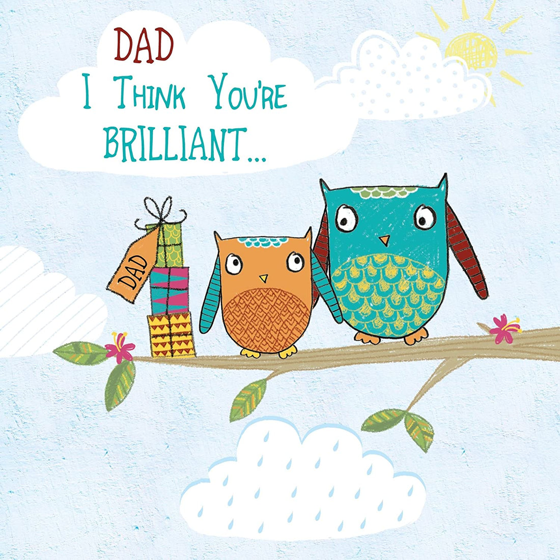 Second Nature Dad I Think You're Brilliant...  Cute Forest Friends Owl Fathers Day Greeting Card