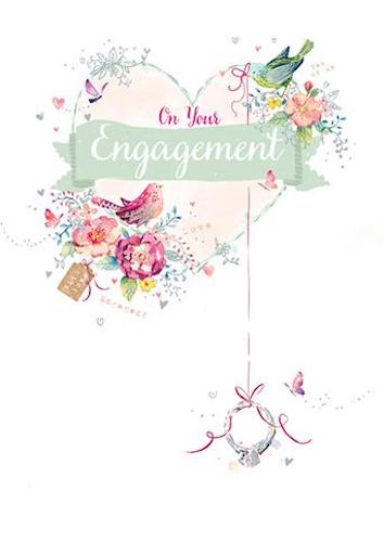 Engagement Love Birds Greeting Card with Foil Finish (GHE225) 