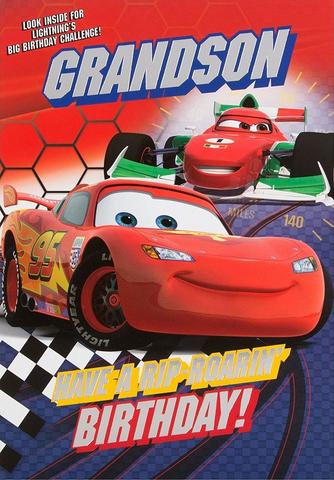 Grandson Disney Pixar Cars Birthday Card