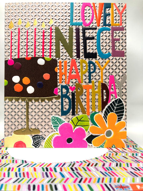 Lovely Niece Happy Birthday Blank Greeting Card- Emboss & Foil - Hunky Dory by Paper Salad (HD2017)