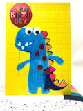 Happy Birthday Dinosaur - Fun Colourful Neon Children's Blank Greeting Card - Emboss & Foil - Hoopla by Paper Salad (HL1923)