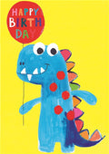 Happy Birthday Dinosaur - Fun Colourful Neon Children's Blank Greeting Card - Emboss & Foil - Hoopla by Paper Salad (HL1923)