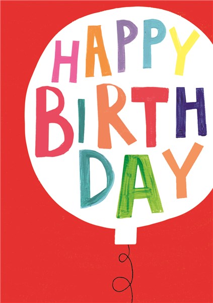 Happy Birthday Balloon - Fun Colourful Neon Children's Blank Greeting Card - Emboss & Foil - Hoopla by Paper Salad (HL1924)