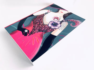 Notebook with 100 plain blank pages - Glamorous Woman