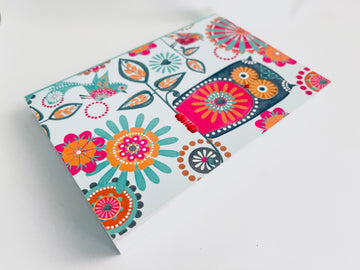 Notebook with 100 plain blank pages - Artistic Birds Owl and Birds